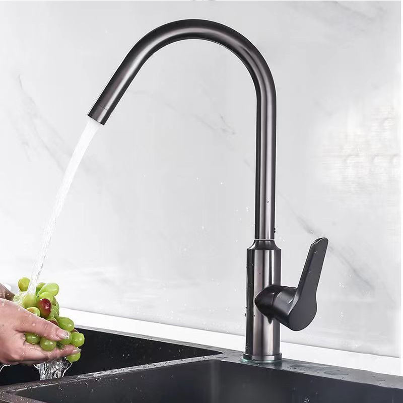 欣欣妍宸 枪灰冷热菜盆龙头 YC-3039/个高清大图