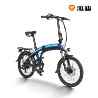 雅迪 yadea 电动车新款锂电池折叠车YF100休闲骑行男女骑行快速折叠电踏车电动车 柏油黑