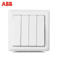 ABB开关插座 德逸雅白 四联/四位/四开单控开关面板AE104