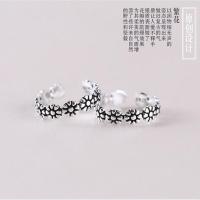 s925银泰银韩版时尚小花环绕可开口戒指女银饰品尾戒女戒指环YWJY8916送女朋友七夕情人节礼物
