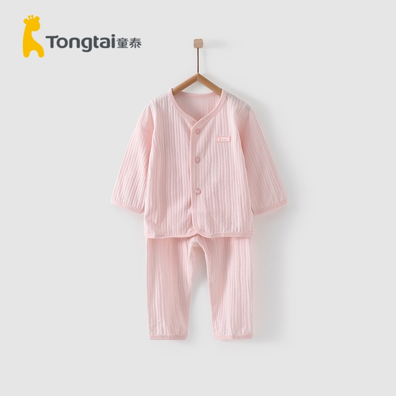 童泰(TONGTAI)夏季款3-18月婴幼儿男女宝宝衣服纯棉轻薄短袖家居袍对开睡袍儿童家居袍/睡袍