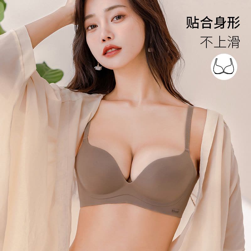 猫人内衣女无痕小胸聚拢防滑透气无钢圈内衣女士文胸收副乳防下垂图片