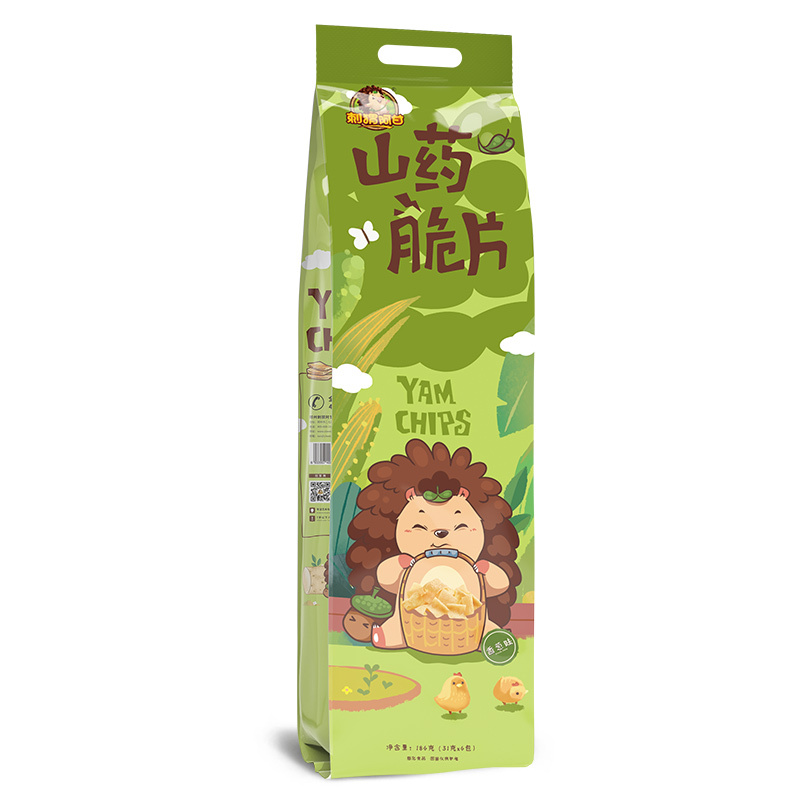 刺猬阿甘 山药脆片办公室休闲膨化零食脆薯片香葱味186g