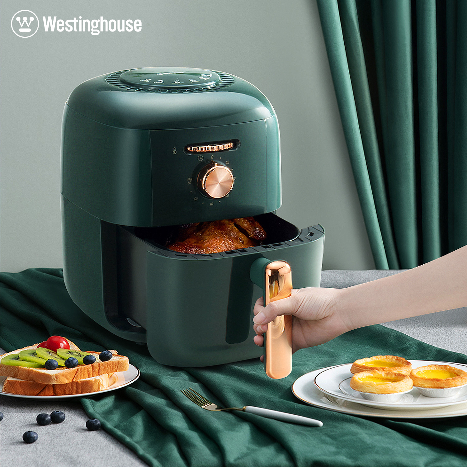 西屋(WESTINGHOUSE) 空气炸锅(墨绿色) WAF-LZ3504E高清大图