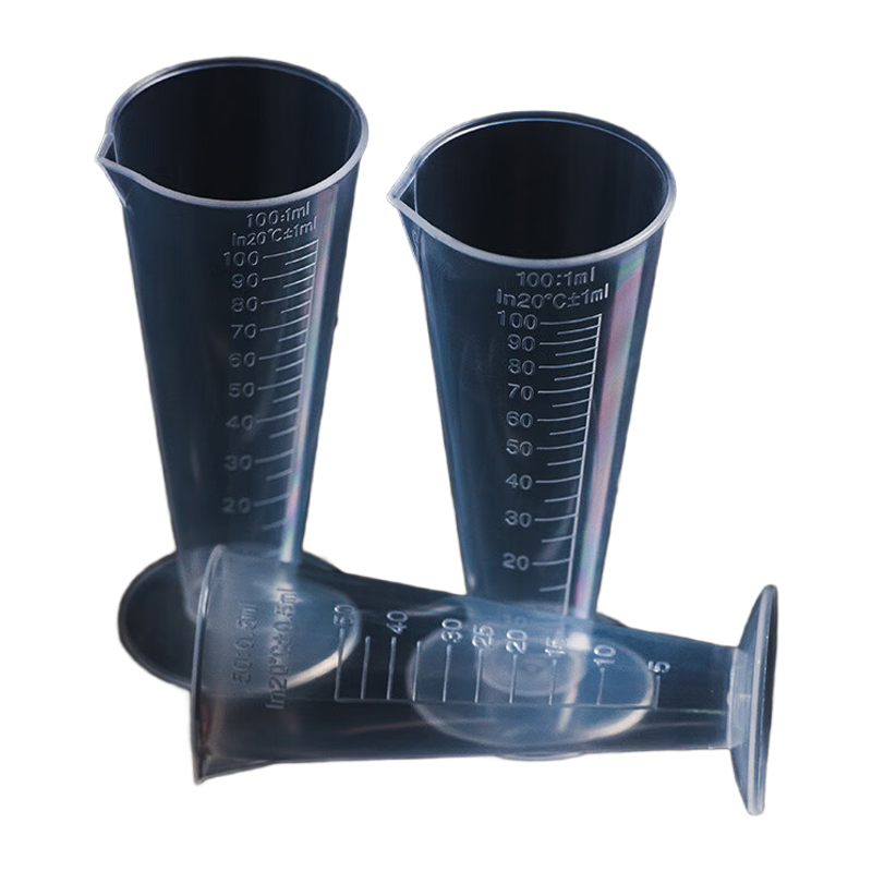 鸣固 PP三角量杯 塑料量杯 刻度杯 刻度量杯 透明杯 容量杯 三角杯 100ml(2个) KS425421