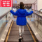 可莉允女童棉衣外套冬装2022新款儿童冬季加厚羽绒棉服大童克莱因蓝棉袄