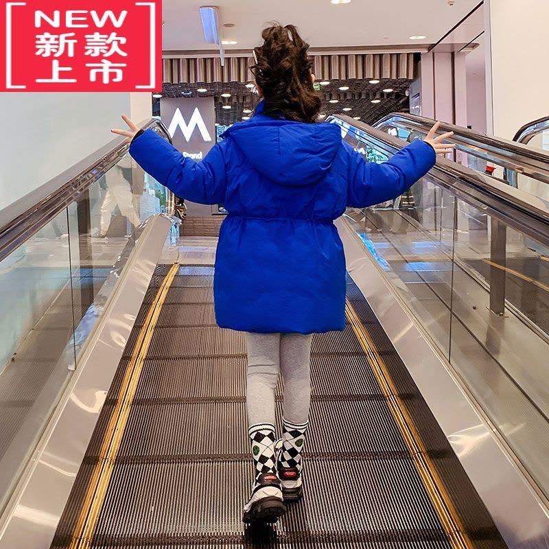 可莉允女童棉衣外套冬装2022新款儿童冬季加厚羽绒棉服大童克莱因蓝棉袄图片