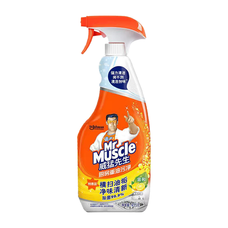 威猛先生(Mr Muscle) 厨房重油污净 (清新柠檬) 455g+袋装420g高清大图