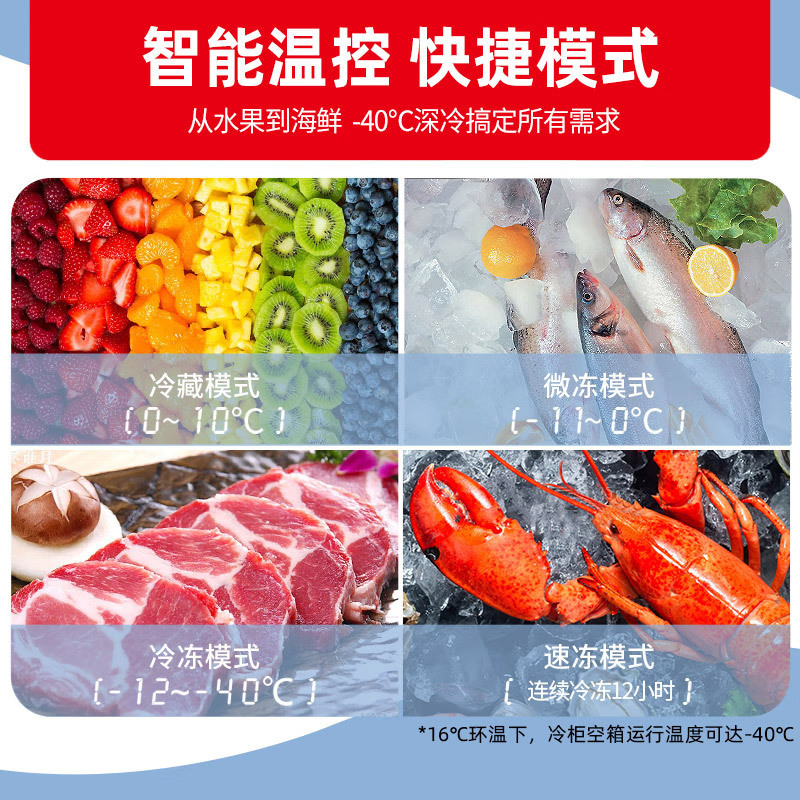 星星(XINGX)201升超低温深冷柜商用冰柜卧式全冷藏全冷冻生鲜柜电子温控保鲜柜 BD/BC-201KDV高清大图