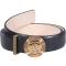 Versace小牛皮金属扣装饰腰带时尚百搭黑色腰带
