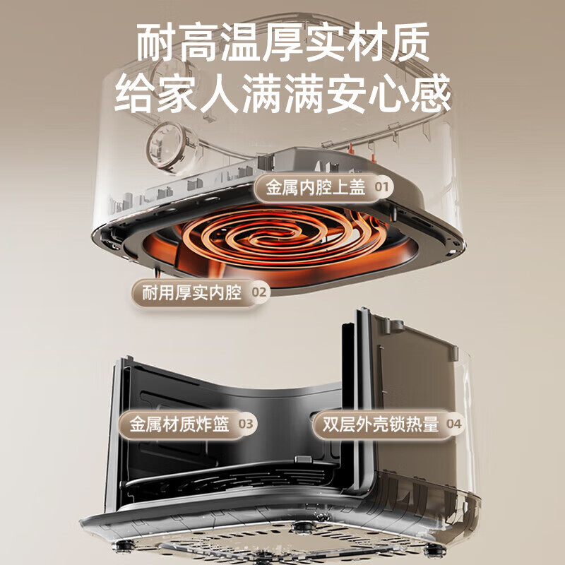 小熊(Bear)5升可视全自动低音空气炸锅QZG-H15U8高清大图