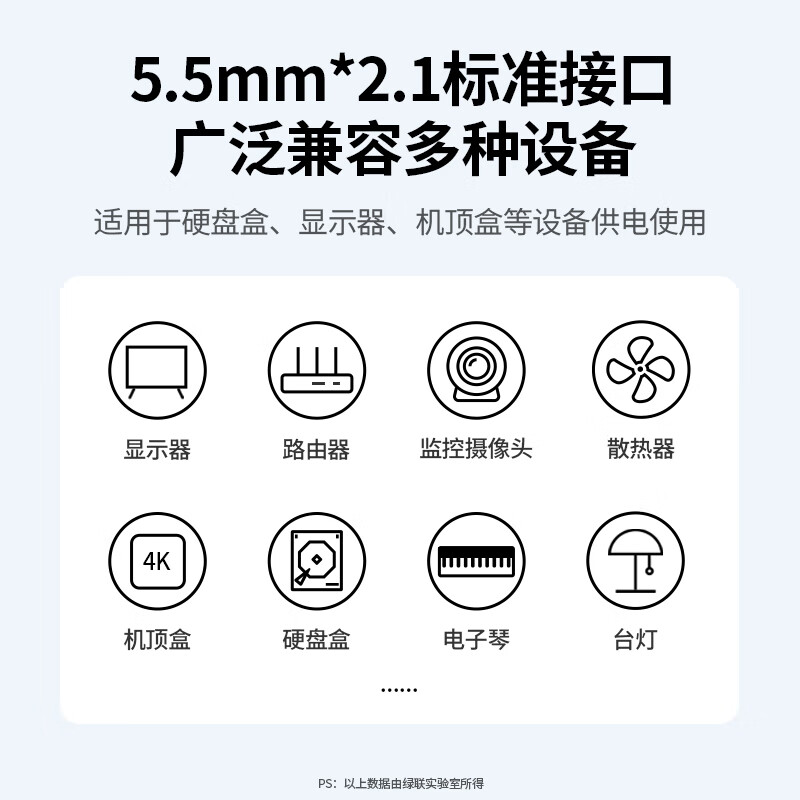 绿联电源适配器12V/3A 黑色1.5米 CD265/40250高清大图