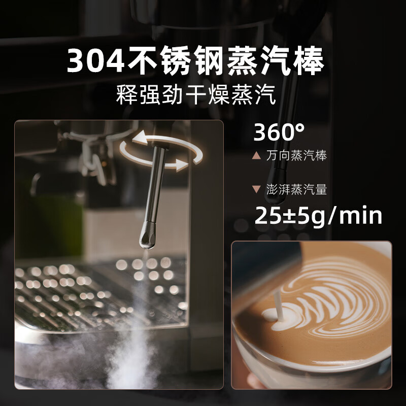 小熊(Bear)半自动家用机械舱咖啡机 萃取研磨一体机现磨咖啡豆 KFJ-L15M8高清大图