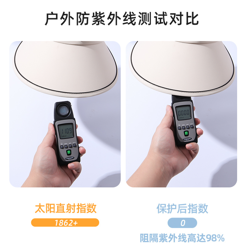 UPF50+夏季大帽簷防晒帽女uv抗UV空顶遮阳帽子骑车遮脸遮阳抗高清大图