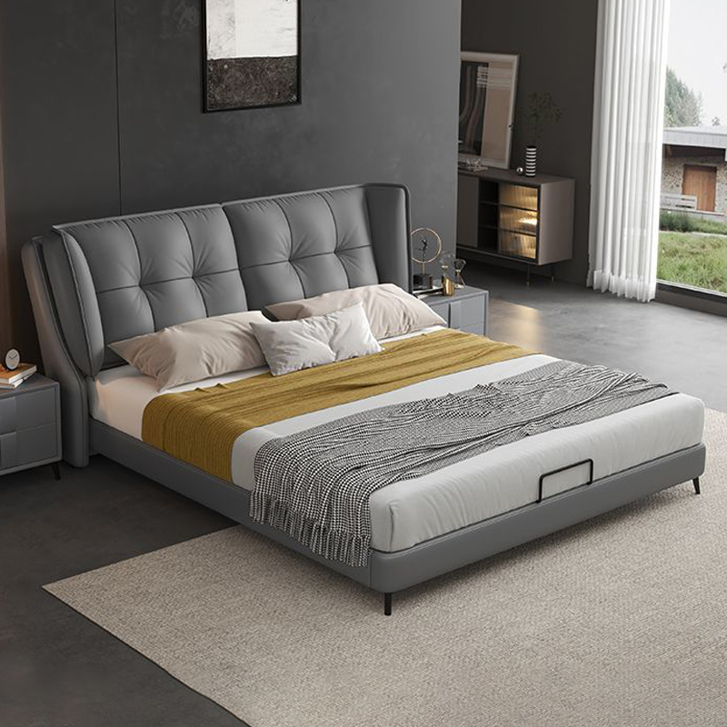 兰秀家居床科技布床卧室双人床现代简约主卧实木软靠储物床18米2m布床