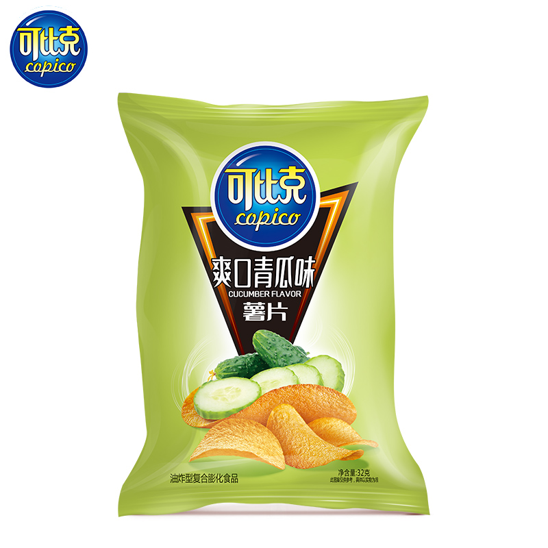 可比克薯片零食小吃休闲办公室食品32g*5包高清大图