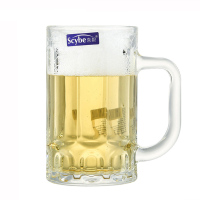 scybe喜碧 穆罗玻璃啤酒杯4件套果汁杯牛奶杯玻璃杯洋酒杯把手杯410ml