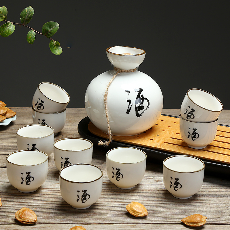 陶瓷酒具套装日式分酒器烫酒壶清酒酒具小酒杯烈酒白酒杯家用酒壶(请先与客服确认再)