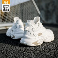 361°男鞋2021夏季新款361度跑步鞋老爹鞋面透气白色休闲运动鞋子