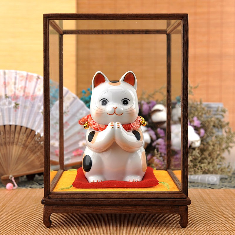日本祈愿猫开业发财猫摆件家居装饰店铺收银台小号礼品 三维工匠 7290(约15cm高)(只有猫)