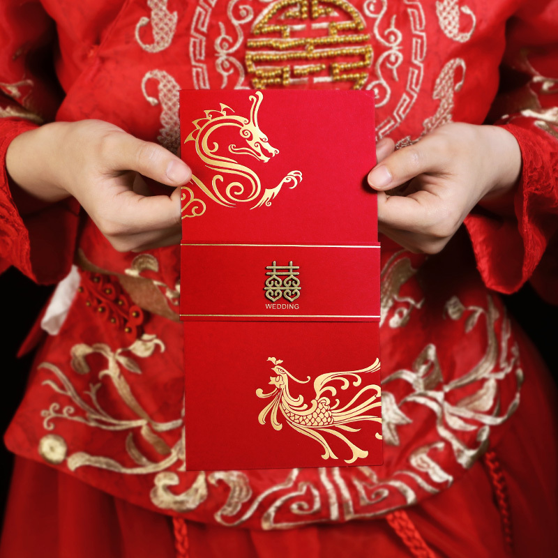 请帖结婚2019婚礼喜帖高档婚宴邀请函创意个性定制打印中国风请柬