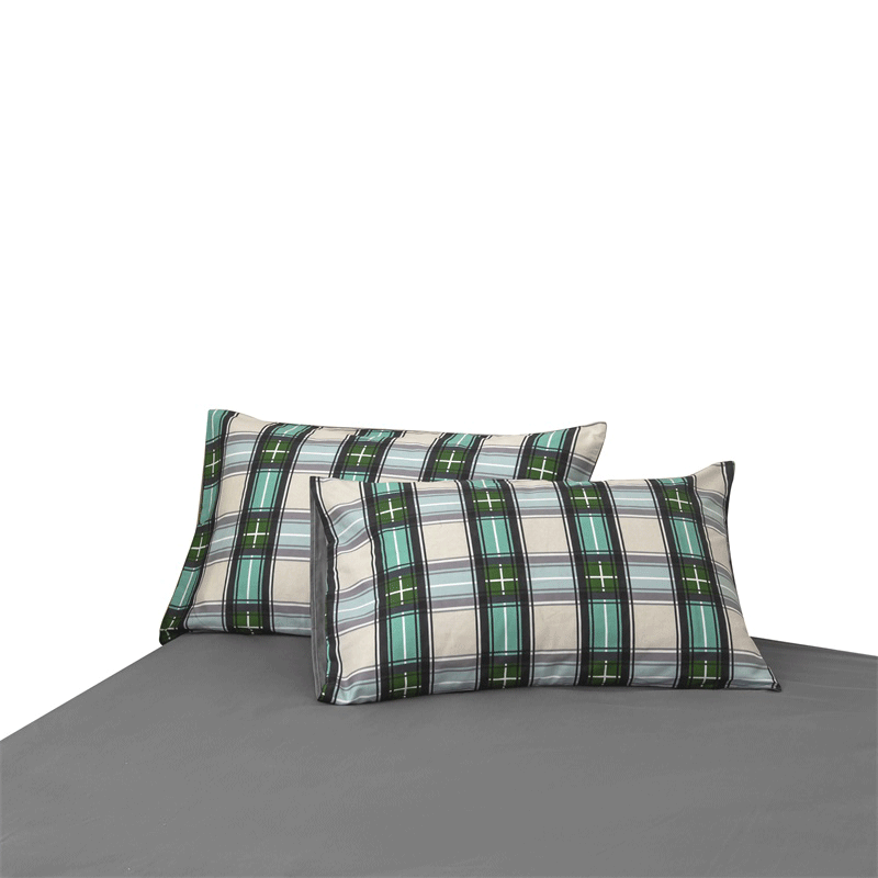 安居先森 D1383三件套 40支纱高支高密全棉印花单人件套活性印染员工宿舍常用0.9米床/1.2米床 绿色高清大图