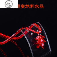 奥地利红水晶项链女短款锁骨链纯银简约百搭挂饰颈链女王节 JiMi