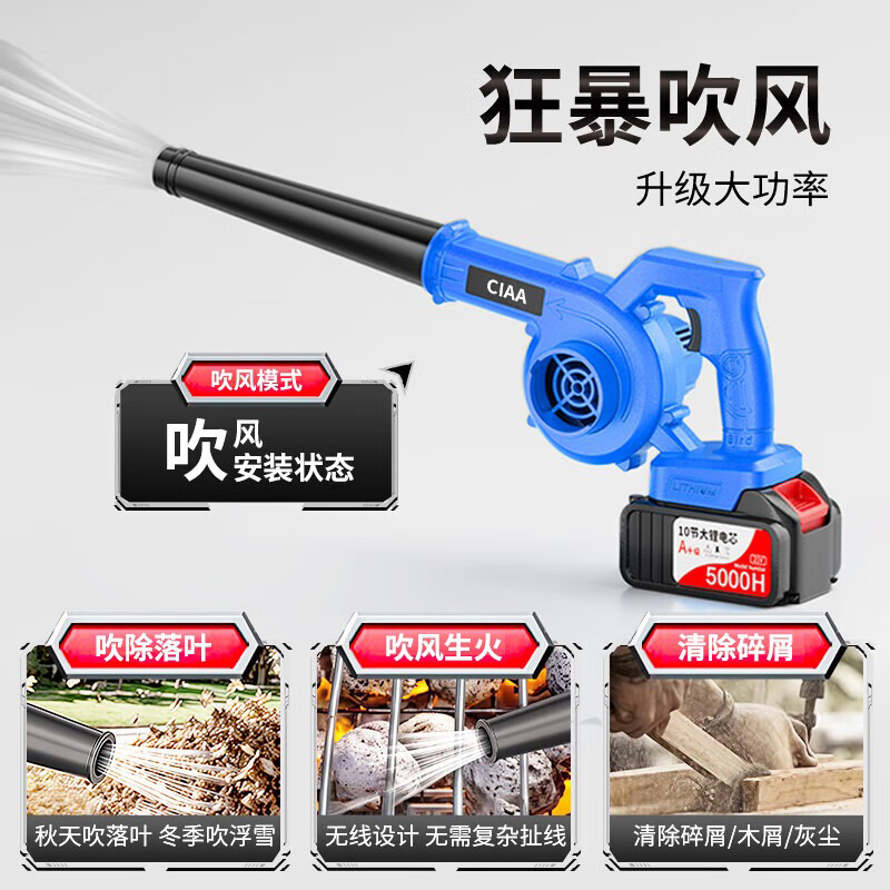 CIAA德国锂电鼓风机大功率吹尘器充电工业吹风机除尘小型吹吸一体机高清大图