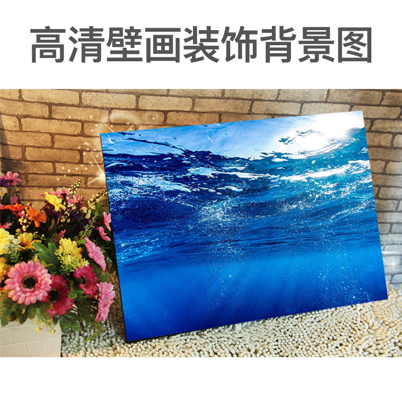 鱼缸壁纸背景纸画高清图3d鱼缸装饰品背景画双面造景珊瑚石背景板高清大图