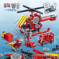 [小颗粒]邦宝 手摇发电小学生科普拼装积木创客教育益智拼装积木6901