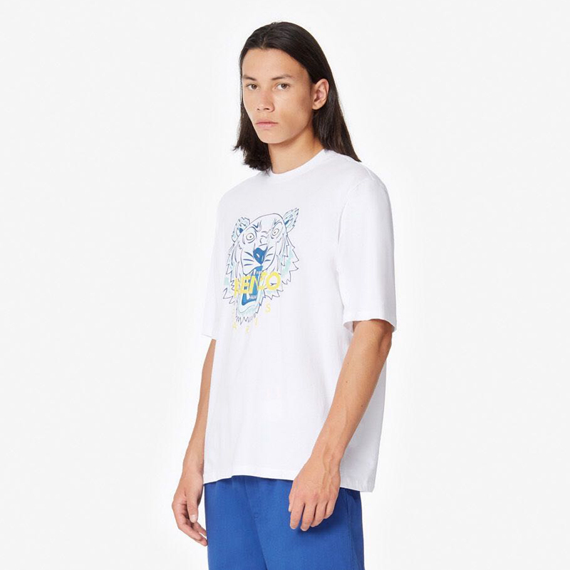 香港直邮kenzo高田贤三白色虎头徽标纯棉t恤男士