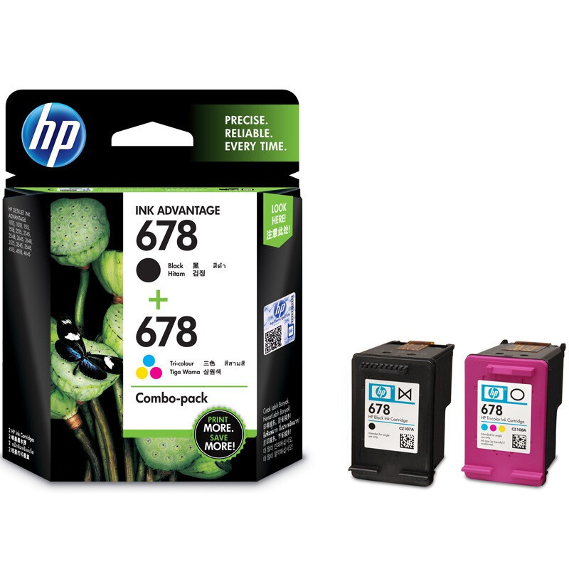 惠普(HP)L0S24AA 678 黑色彩色墨盒套装(适用Deskjet 1018 2515 1518 4648)