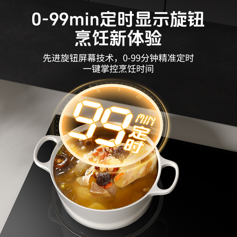 红日(RedSun)气电两用鸳鸯灶 家用电磁炉燃气灶 智能定时独立提醒 台嵌两用气电灶LC90B 液化气