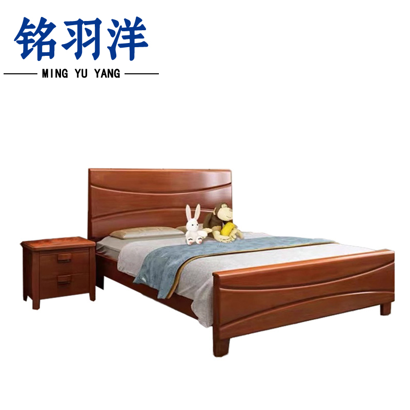 铭羽洋A02床150*215*45cm+床头柜套高清大图