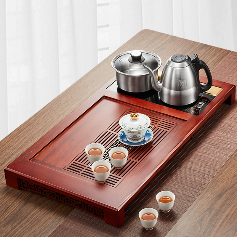金灶V-820古花木茶盘套装一体全自动家用现代简约功夫茶实木茶海