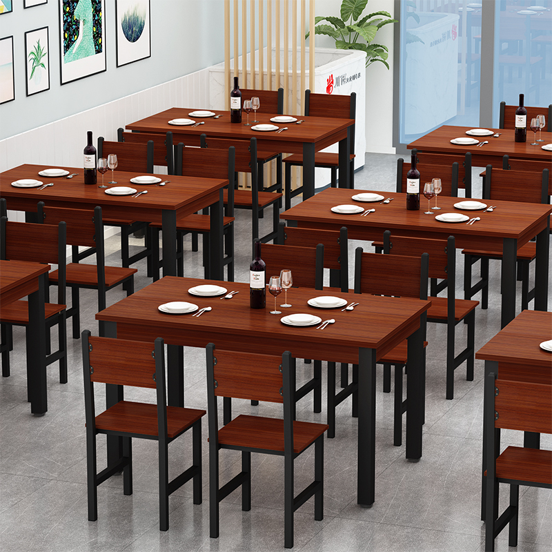 欧若凡小吃桌饭店餐桌快餐桌椅组合简约现代餐厅食堂餐桌椅定制