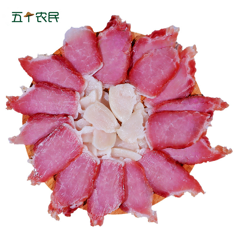 [五个农民]广味腊肉400g麻辣腊肉400g组合云南高原云腿猪前/后腿鲜肉肥瘦均匀咸香微甜烘烤辛料腌制烘烤非烟熏