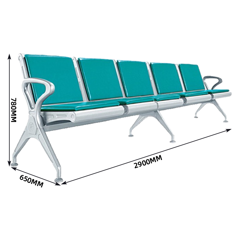 臻远ZY-JCY-24 连排椅机场椅公共座椅等候椅 绿色排椅五人位高清大图