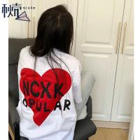 秋壳纯棉100%复古美式印花T恤T恤女字母爱心2022夏季新款可爱短袖