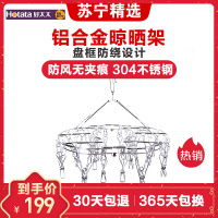 好太太(HOTATA)晒架SJ-202C 不锈钢24夹头双层加粗实心防风防滑晒夹内衣袜子夹