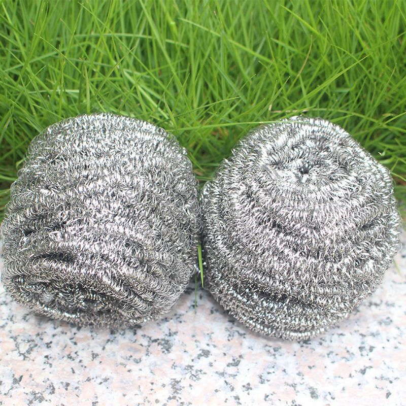 304不锈钢钢丝球钢丝刷钢丝清洁球不断丝大号厨房洗碗金属洗锅刷50克2