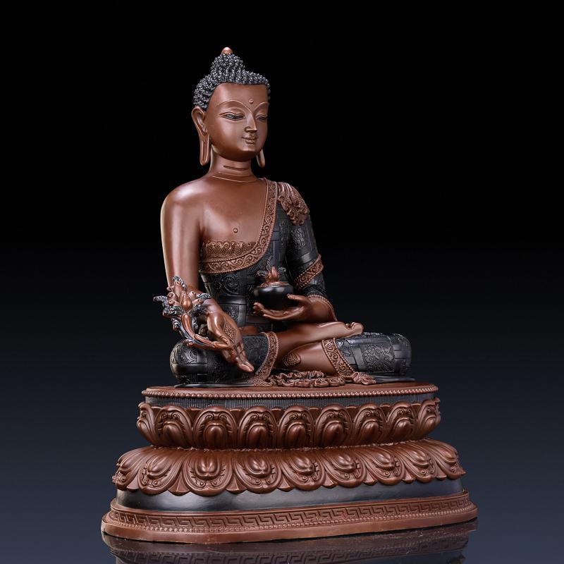 美帮汇药师佛佛像 铜药师琉璃光如来三宝佛供奉藏传密宗佛摆件高清大图