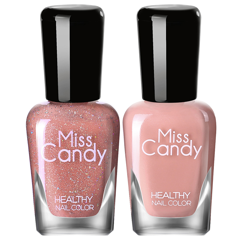 Miss Candy 健康甲油 无味持久美甲指甲油2瓶套装暖色余温 温柔心绪 /SC130