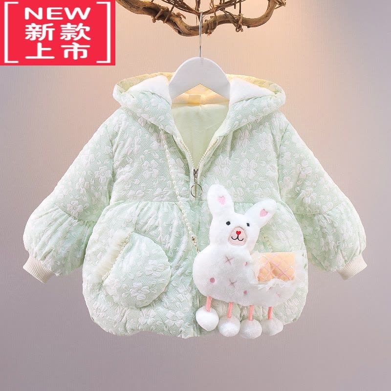 可莉允女童冬季加绒加厚羽绒棉衣小女孩棉袄婴儿保暖棉服女宝宝冬装外套图片