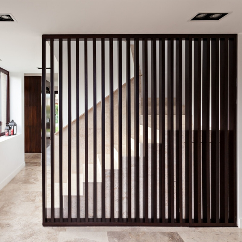 中式实木客厅屏风隔断卧室现代简约镂空玄关原木木条竖条定制安心抵