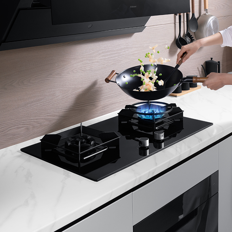 2kw燃气灶 双眼灶 燃气灶嵌入式 燃气灶57bx(天然气)火山岩黑