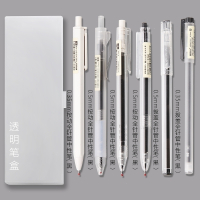 晨光(M&G)优品本味系列0.5MM文具简约无印风按动中性笔学生用笔芯黑色0.35极细水性ins简