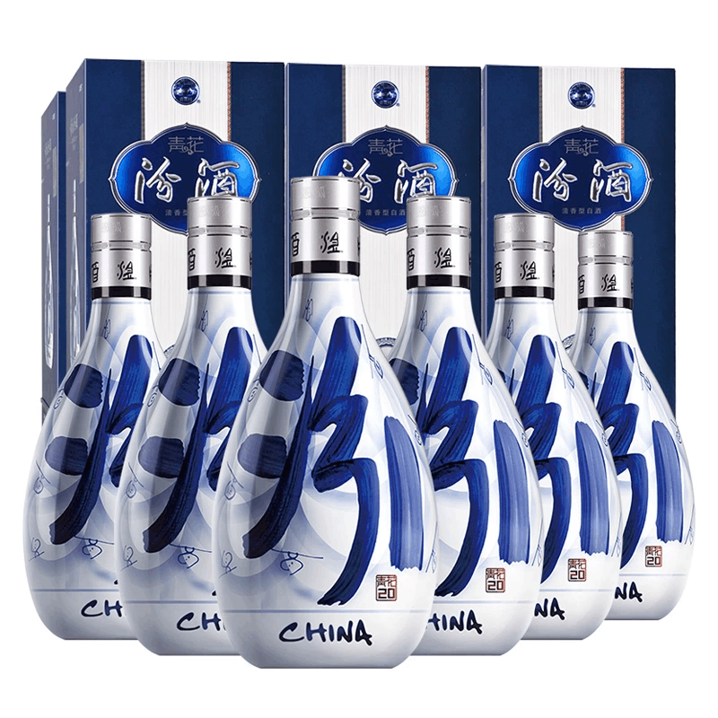 中国酒 青花汾酒 白酒 清香型白酒 42% 500ml 箱付 国外酒 未開栓