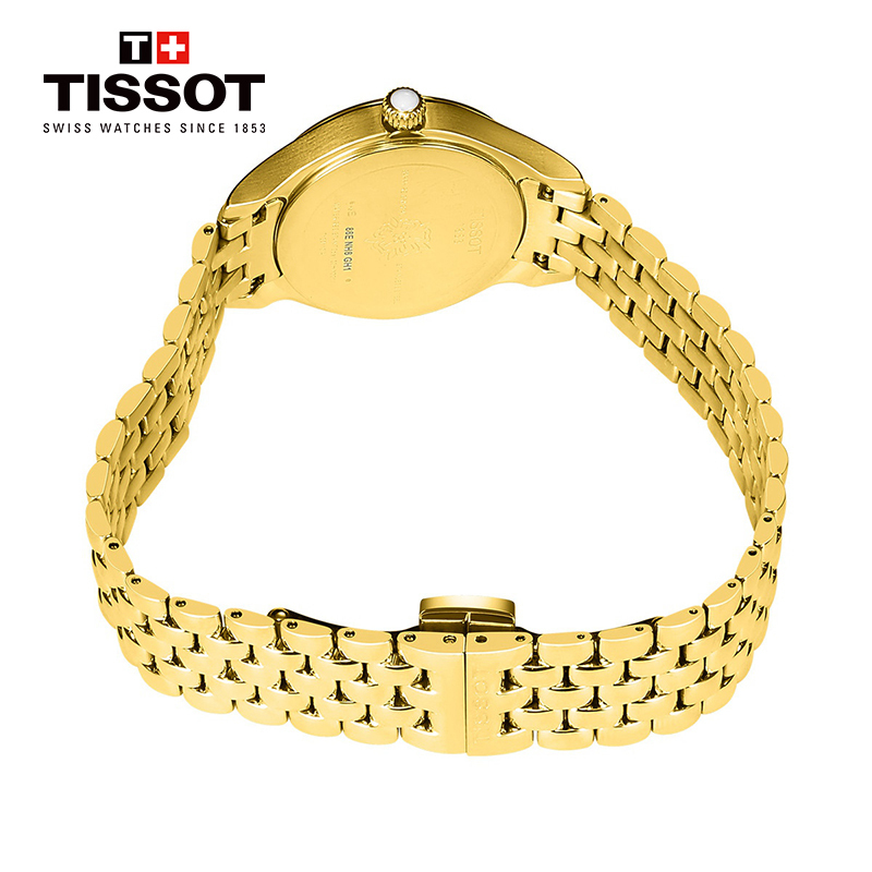 [低至5折]天梭(TISSOT)瑞士手表 臻时系列珍珠贝母表盘小秒盘钢带女士石英表T103.110.33.113.00