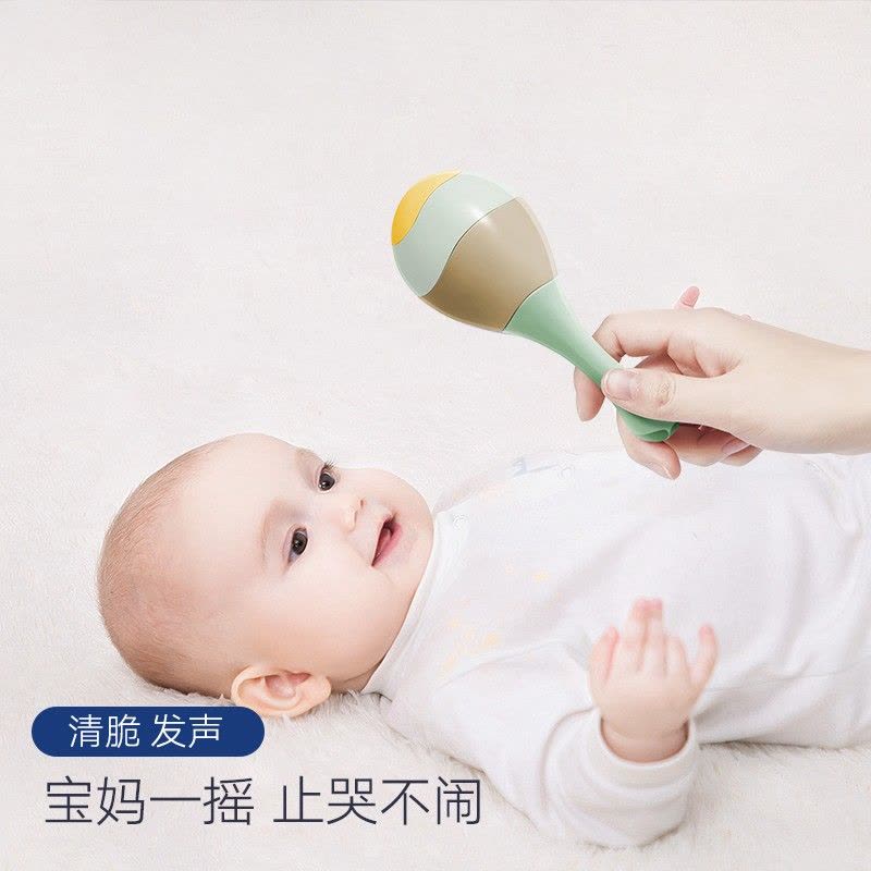 婴儿摇铃玩具0-1岁手抓握可啃咬 新生儿早教小沙锤宝宝追视训练英族拾光图片